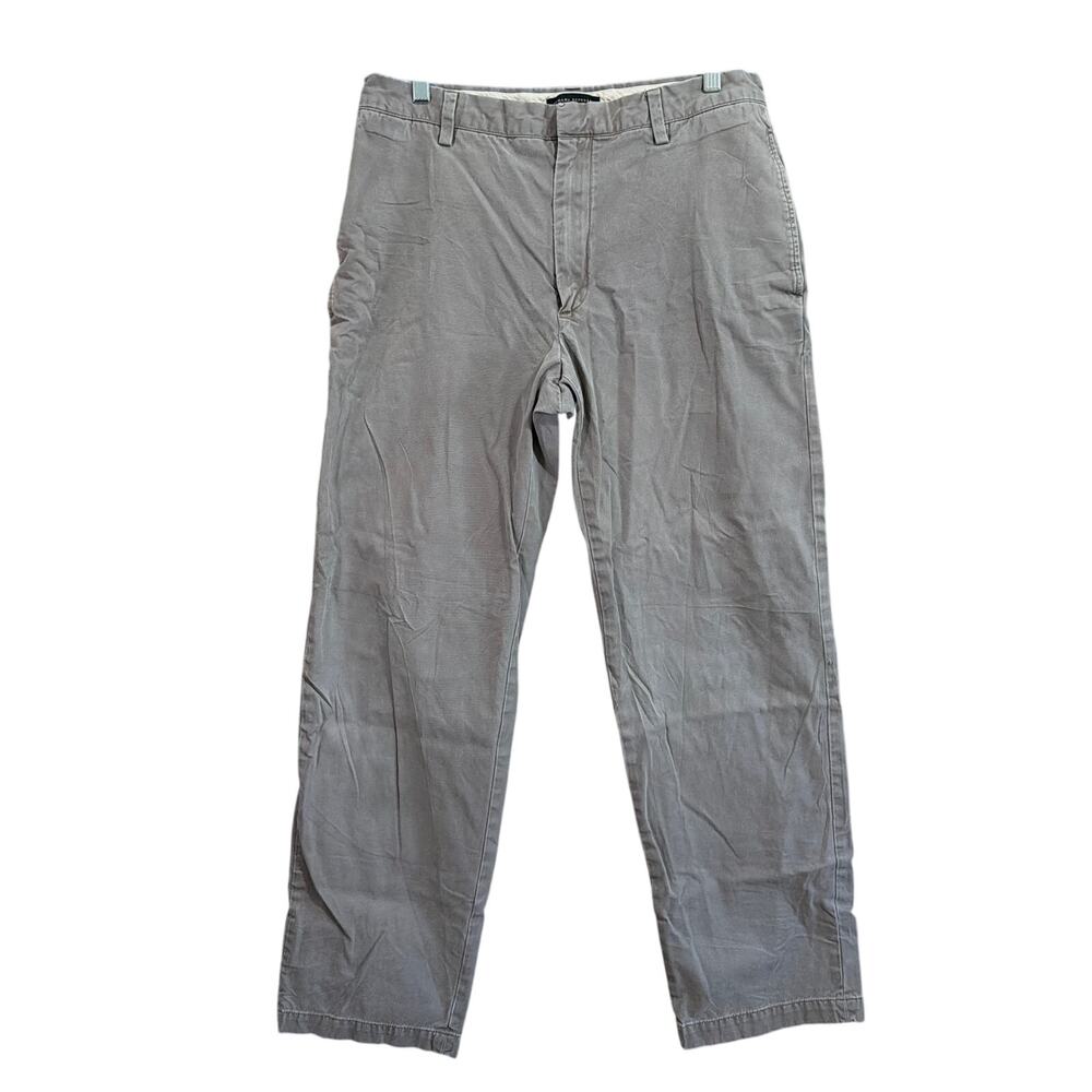 Banana Republic Mens Pants Gray Gavin Chino Straight 100% Cotton 33x32